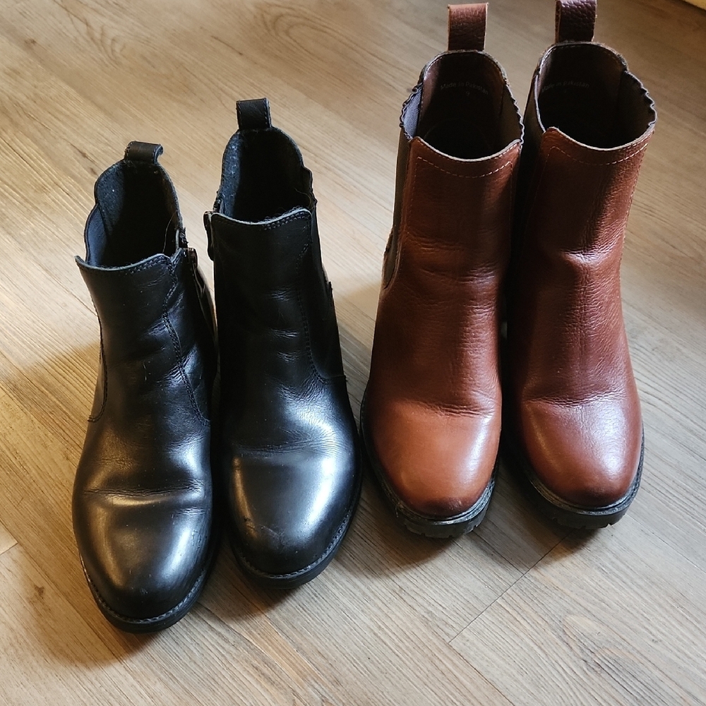 Stylish Black and Brown Women's Ankle Boots